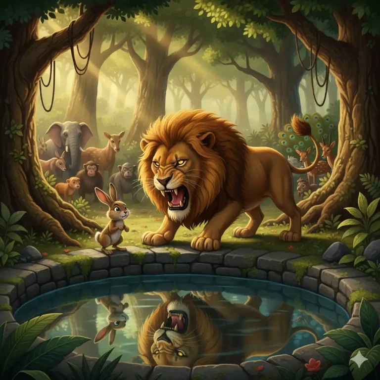 चतुर खरगोश और शेर (The Cunning Hare and the Lion)